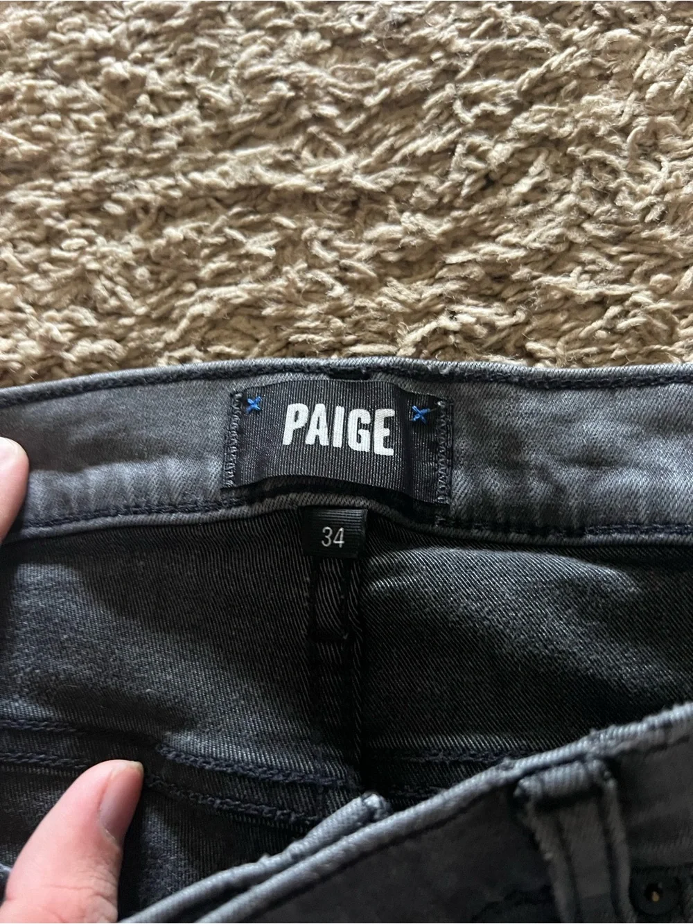 Paige Classic Straight-Leg Pants in Charcoal Gray